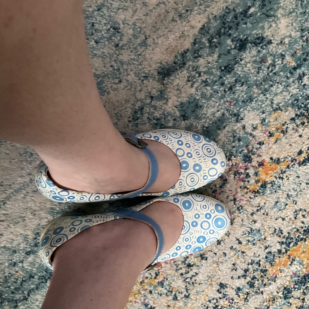 Blue Patterned Women's Shoes